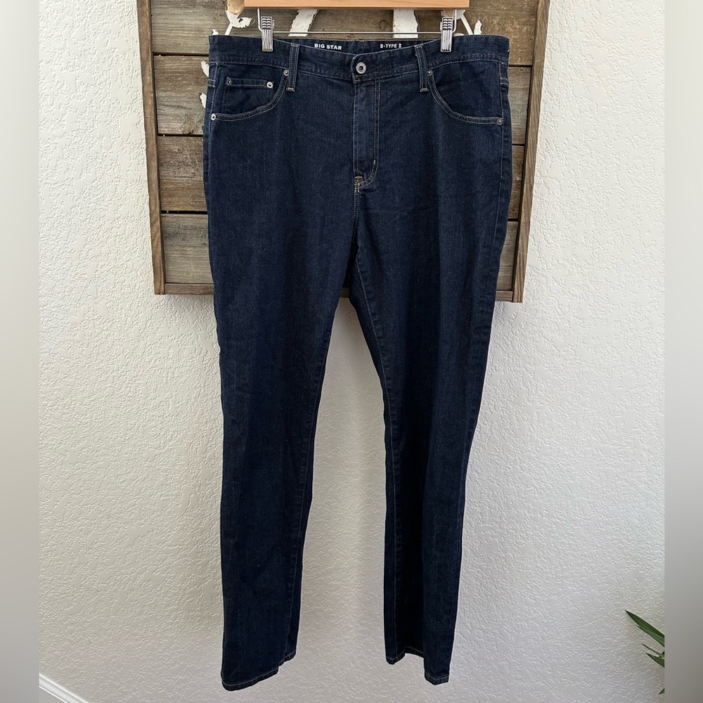 Big Star B-type II dark wash straight leg denim jeans men’s size 38‎ x 34